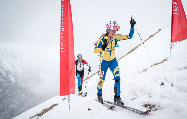 Emelie Forsberg på väg uppför på XXX Valtellina Orobie