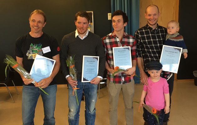 Glada vinnare av Bergsportpriset 2015.